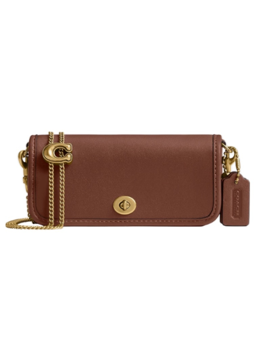 NWT Coach Dinky 14 "The Summer I Turned Pretty" in Redwood with Brass Hardware